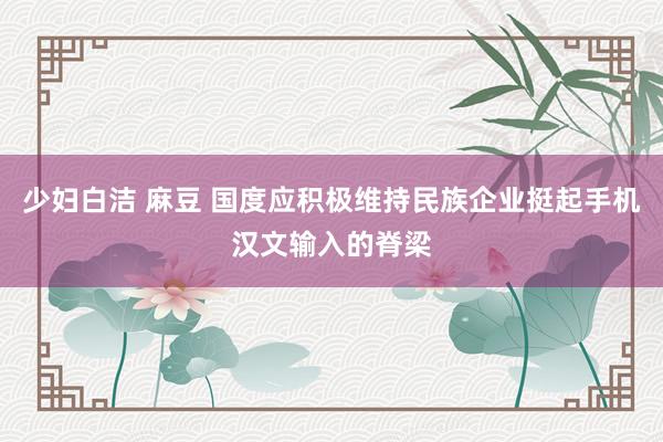 少妇白洁 麻豆 国度应积极维持民族企业挺起手机汉文输入的脊梁