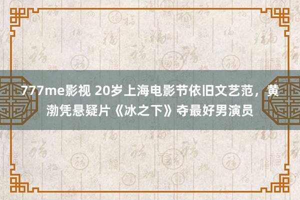 777me影视 20岁上海电影节依旧文艺范，黄渤凭悬疑片《冰之下》夺最好男演员