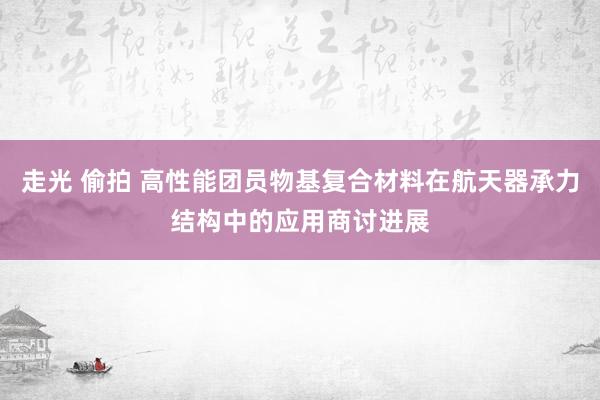 走光 偷拍 高性能团员物基复合材料在航天器承力结构中的应用商讨进展