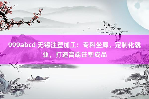 999abcd 无锡注塑加工：专科坐蓐，定制化就业，打造高端注塑成品