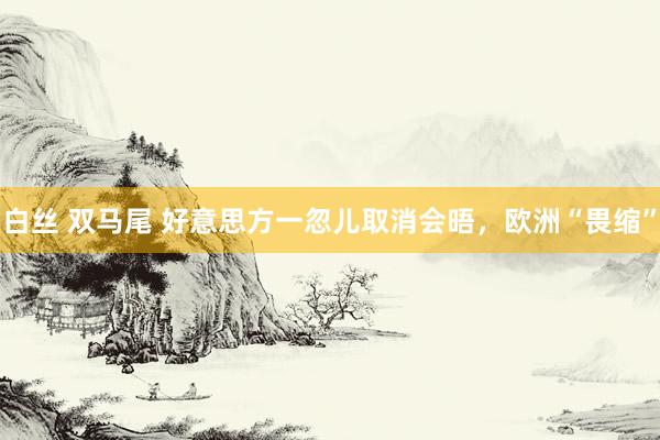 白丝 双马尾 好意思方一忽儿取消会晤，欧洲“畏缩”